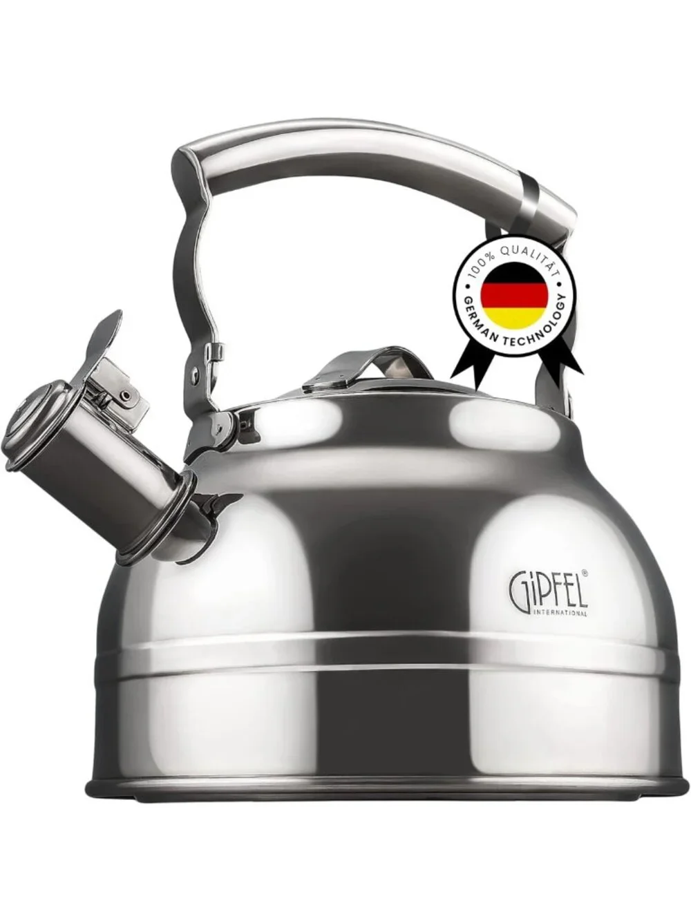 Stovetop Whistling Tea Kettle - 2.3 Quart Stainless Steel Teapot with Ergonomic